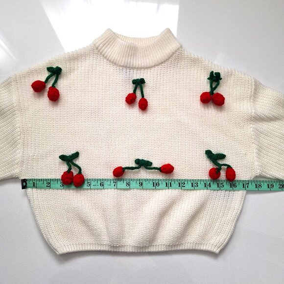 H&M Cherry Cropped Knit Sweater - Picture 5 of 8